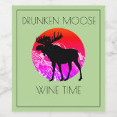 Drunken Elche Weinzeit Weinetikett (Einzelnes Label)