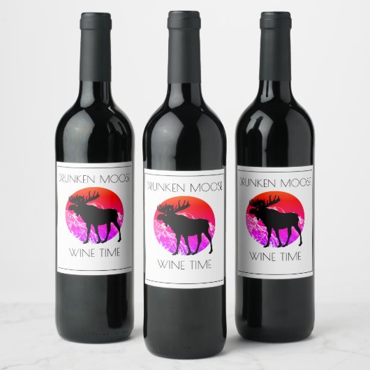 Drunken Elche Weinzeit Weinetikett (Flaschen)