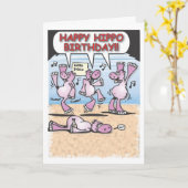 Drunken Hippos Geburtstagskarte Karte (Gelbe Blume)