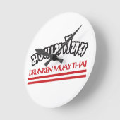 Drunken Muay Thai Runde Wanduhr (Winkel)