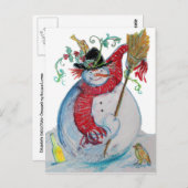 DRUNKEN SNOWMAN POSTKARTE (Vorne/Hinten)
