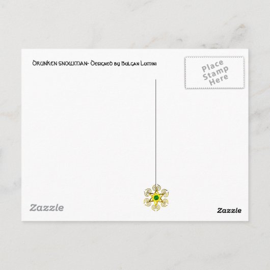 DRUNKEN SNOWMAN POSTKARTE (Rückseite)