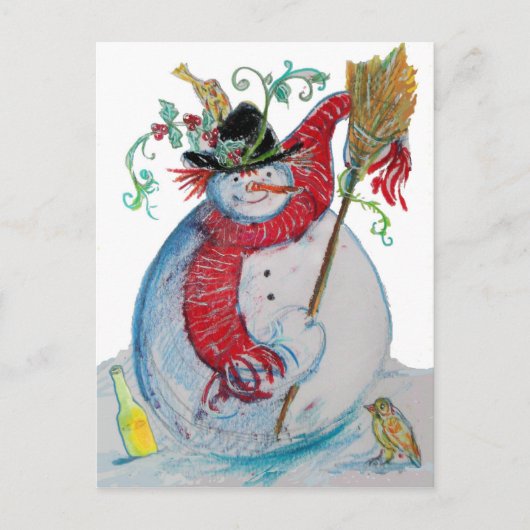 DRUNKEN SNOWMAN POSTKARTE (Vorderseite)