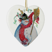 DRUNKEN SNOWMAN Winterurlaubsfest Herzlich Willkom Keramikornament (Rechts)