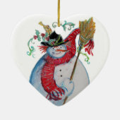 DRUNKEN SNOWMAN Winterurlaubsfest Herzlich Willkom Keramikornament (Hinten)