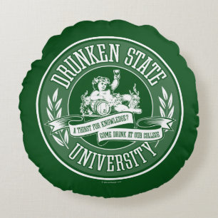 Drunken Staat University Round Pillow Rundes Kissen