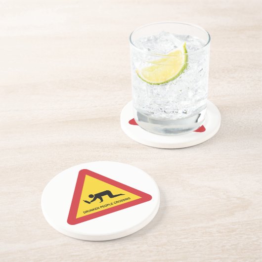 DRUNKENDE MENSCHEN ÜBERQUEREN VERKEHRSSIGN GETRÄNKEUNTERSETZER (Seite)
