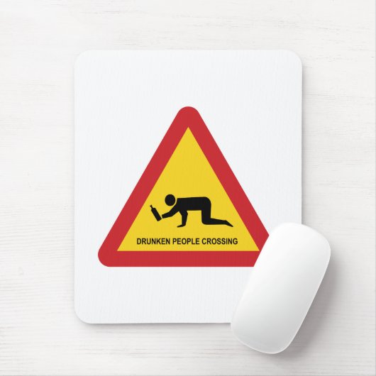 DRUNKENDE MENSCHEN ÜBERQUEREN VERKEHRSSIGN MOUSEPAD (Mit Mouse)