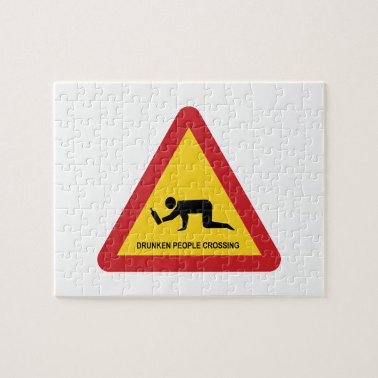 DRUNKENDE MENSCHEN ÜBERQUEREN VERKEHRSSIGN PUZZLE (Horizontal)