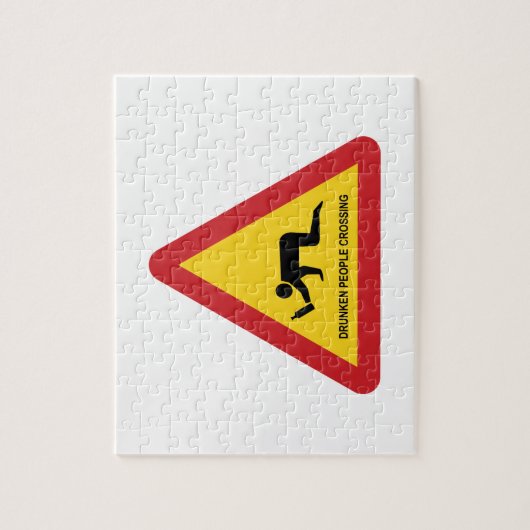 DRUNKENDE MENSCHEN ÜBERQUEREN VERKEHRSSIGN PUZZLE (Vertikal)