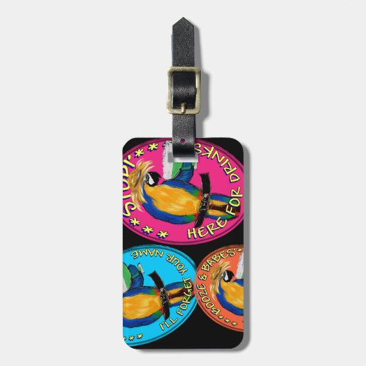 DRUNKIN PARROTS GEPÄCKANHÄNGER (Vorderseite vertikal)