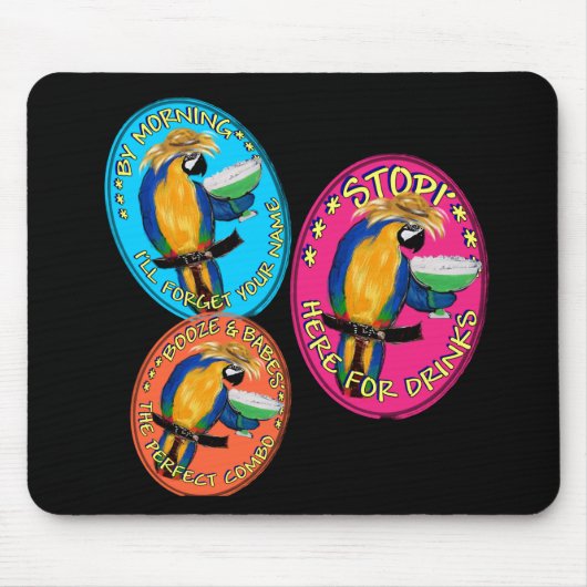 DRUNKIN PARROTS MOUSEPAD (Vorne)