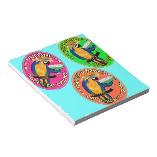 DRUNKIN PARROTS NOTIZBLOCK (angewinkelt)