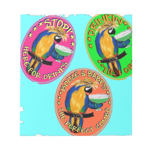 DRUNKIN PARROTS NOTIZBLOCK (Vorderseite)