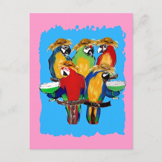 Drunkin Parrots Postkarte (Vorderseite)