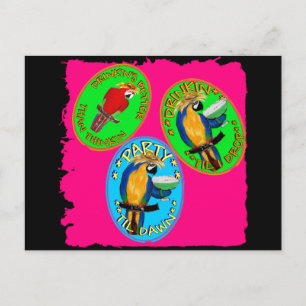 DRUNKIN PARROTS POSTKARTE