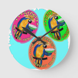 DRUNKIN PARROTS RUNDE WANDUHR