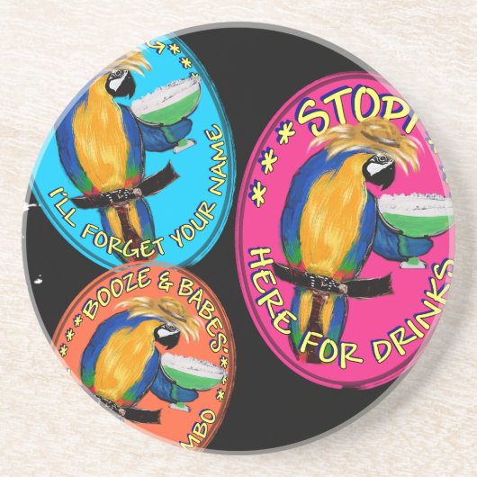 DRUNKIN PARROTS SANDSTEIN UNTERSETZER (Vorne)