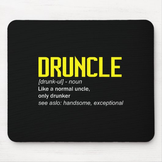 Drunkle Definition Welten Bester Onkel je Funny Dr Mousepad (Vorne)