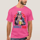 Drunkle Sam Funny 4. Juli Uncle Sam Usa Beer D. T-Shirt (Vorderseite)