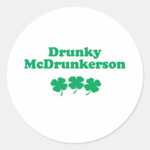 DRUNKY MCDRUNKERSON RUNDER AUFKLEBER