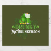 Drunky McDrunkerson St. Patrick's Day Bierflaschenetikett (Einzelnes Label)