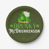 Drunky McDrunkerson St. Patrick's Day Pappteller (Vorderseite)