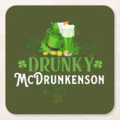 Drunky McDrunkerson St. Patrick's Day Rechteckiger Pappuntersetzer (Vorderseite)