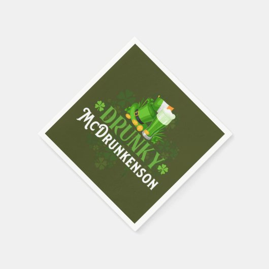 Drunky McDrunkerson St. Patrick's Day Serviette (Ecke)