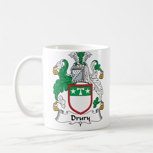 Drury Familienwappen Kaffeetasse (Links)