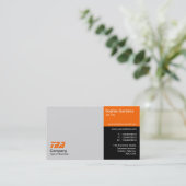 Drüsen - Lt Grau, Orange und Schwarz Visitenkarte (Stehend Vorderseite)