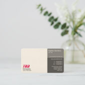 Drüsen - Weiß mit Schatten von Grau (Creme) Visitenkarte (Stehend Vorderseite)