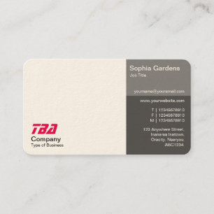 Drüsen - Weiß mit Schatten von Grau (Creme) Visitenkarte