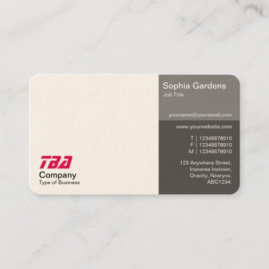 Drüsen - Weiß mit Schatten von Grau (Creme) Visitenkarte (Vorderseite)