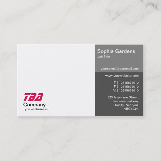 Drüsen - weiß mit Schatten von Grau Visitenkarte (Vorderseite)