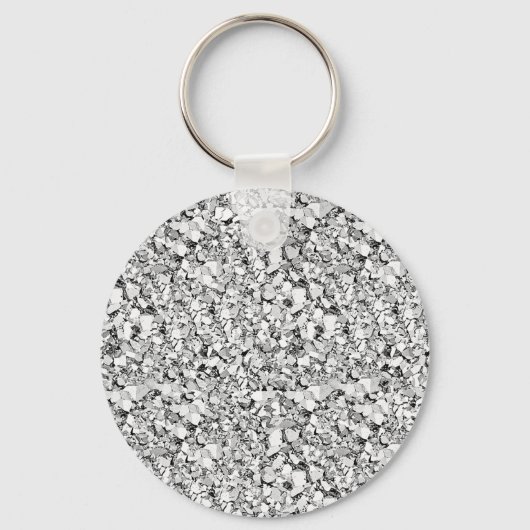 Druzy crystal - white gold color schlüsselanhänger (Vorderseite)