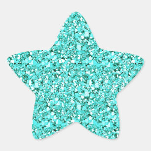 Druzy Kristall - Aquamarine blau Stern-Aufkleber