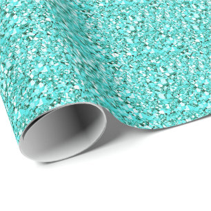 Druzy Kristall - Aquamarineblau Geschenkpapier