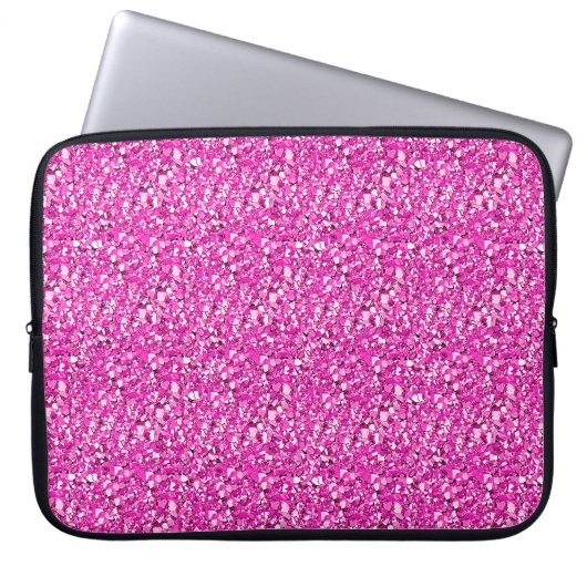 Druzy Kristall - fuchsienrosa Laptopschutzhülle (Vorderseite)