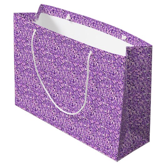 Druzy Kristall - helle Orchidee Große Geschenktüte (Rückseite Schrägansicht)