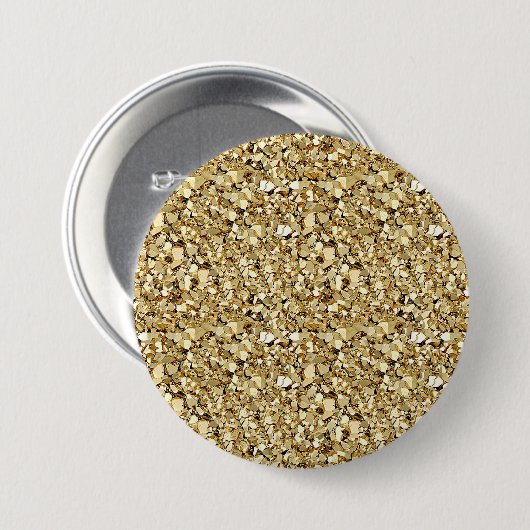 Druzy Kristall - metallisches Gold Button (Vorne & Hinten)