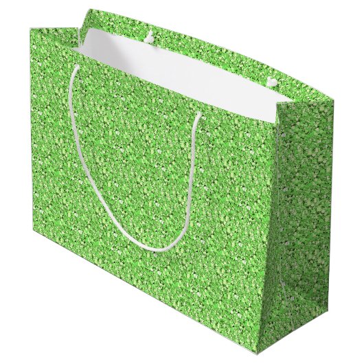 Druzy kristall - peridot green große geschenktüte (Rückseite Schrägansicht)