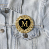 Druzy-Kristallmonogramm - metallisches Gold Button (Beispiel)