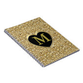 Druzy-Kristallmonogramm - metallisches Gold Notizblock (Rechte Seite)