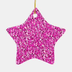 Druzy Quarzkristalle - fuchsienrosa Keramik Ornament