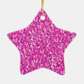 Druzy Quarzkristalle - fuchsienrosa Keramik Ornament (Hinten)