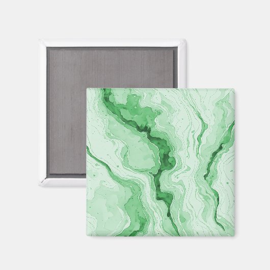 Druzy-Wald-Grün-Achat-Illusion Magnet (Vorderseite/Rückseite)
