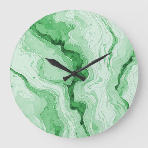 Druzy-Wald-Grün-Achat-Look Große Wanduhr