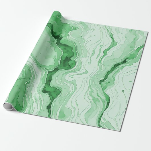 Druzy-Wald-Grün-Achat-Optik Geschenkpapier (Ungerollt)