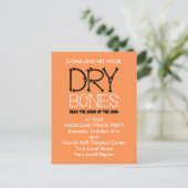 DRY BONES Christliches Halloween-Party Einladung Postkarte (Stehend Vorderseite)